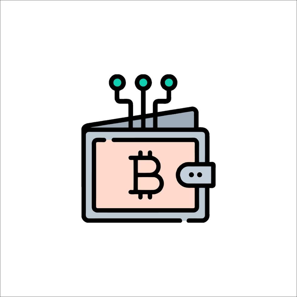 Bitcoin wallet icon illustration vector