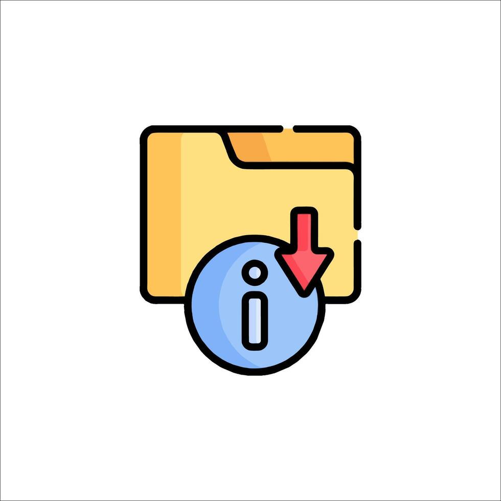 File folder icon with a red arrow and a file icon vector