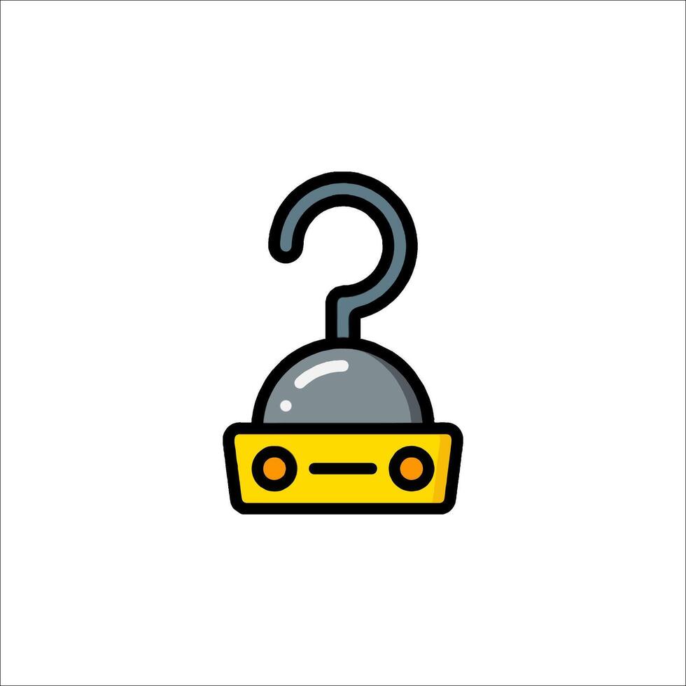 A yellow and black car with a question mark on it vector