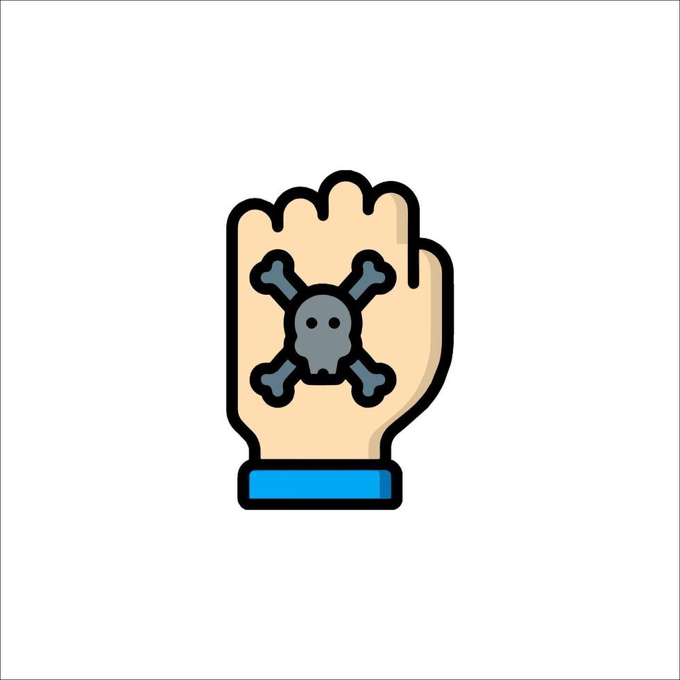 A hand holding a skull and crossbones icon vector