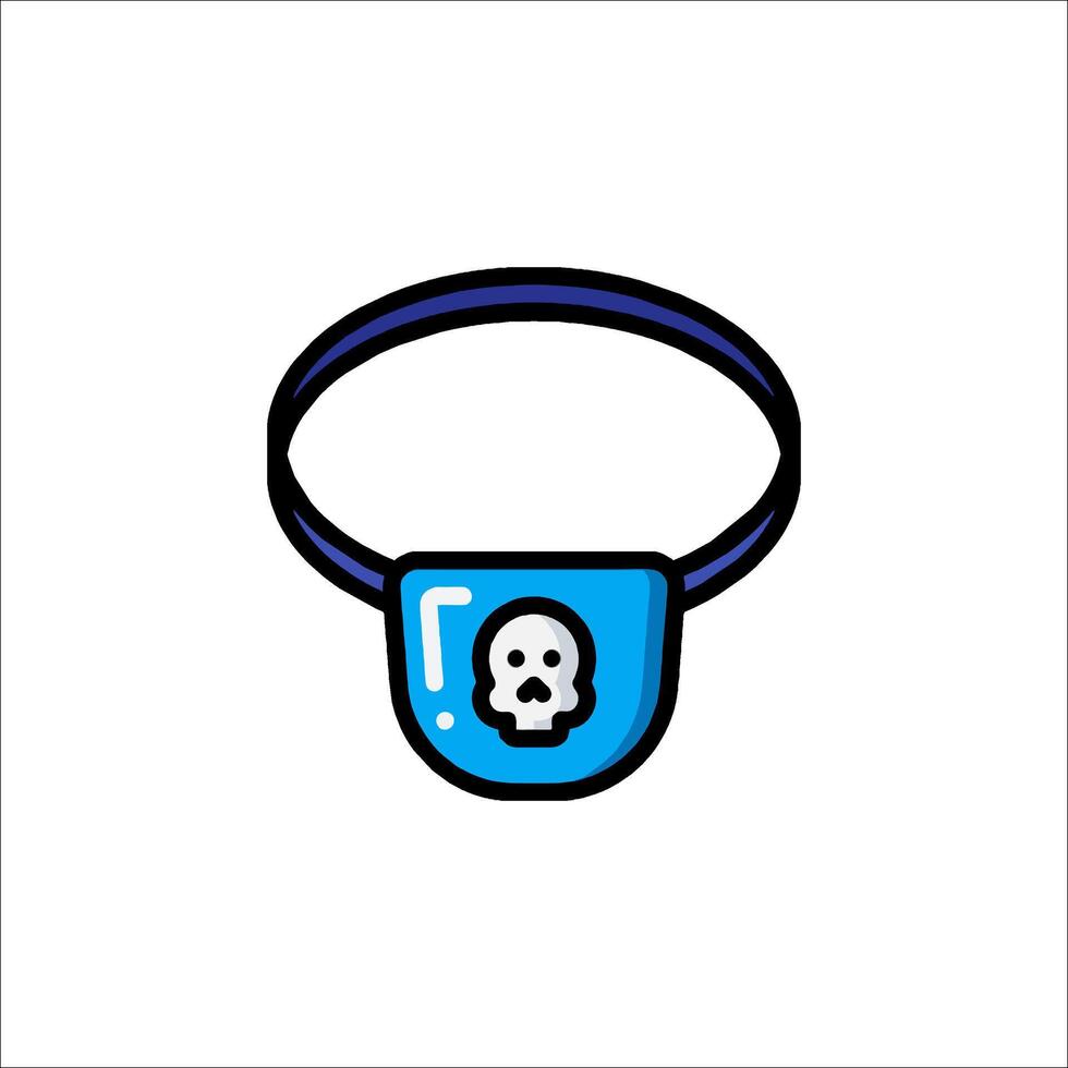A skull and crossbones in a blue bandana vector