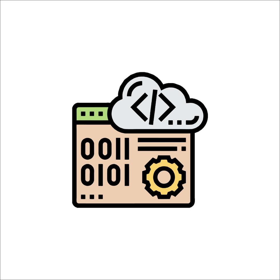 A cloud and a computer icon vector