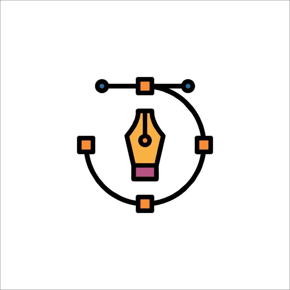 A pen and pencil icon in a circle vector