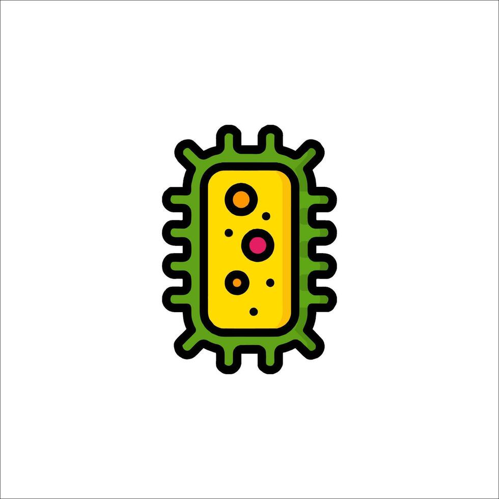A microbe icon with a yellow and green color vector