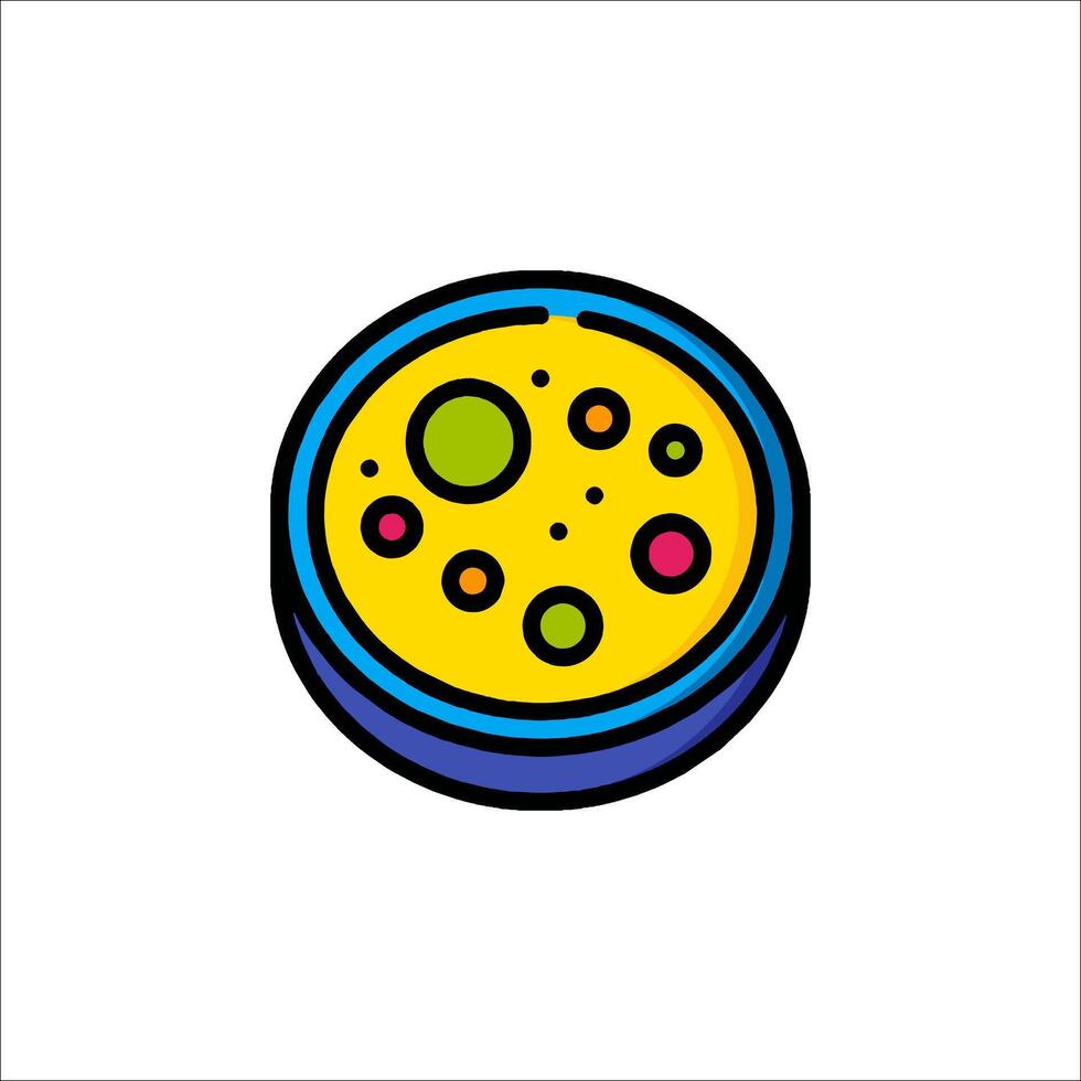 A colorful plate with a variety of different foods vector