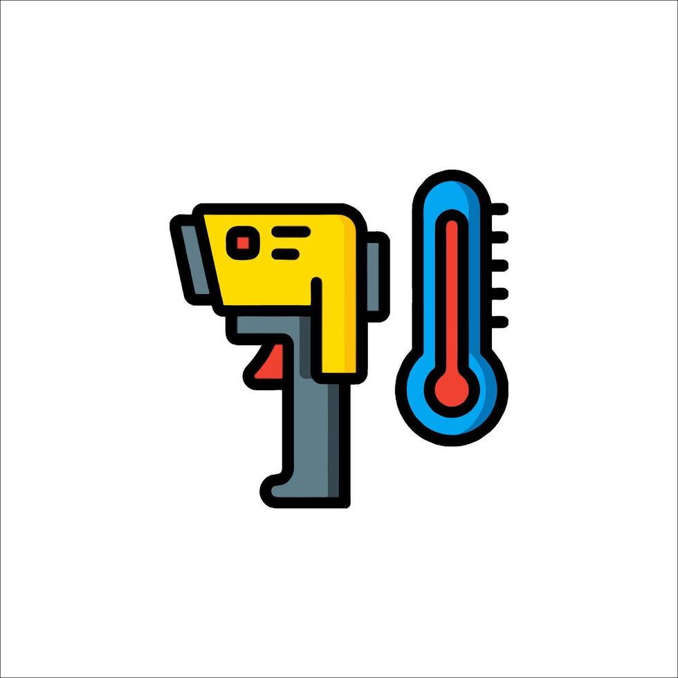 A thermometer and a hair dryer icon vector