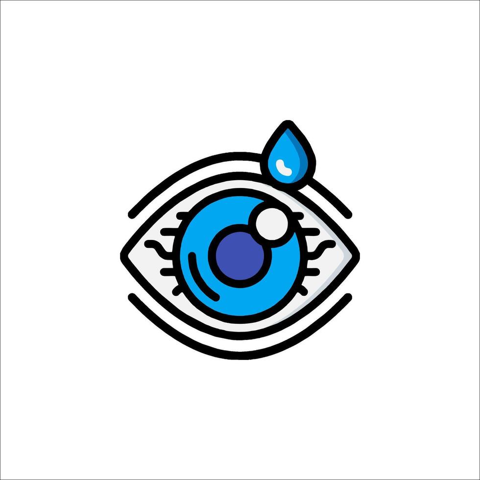 An eye with a drop of water in it vector