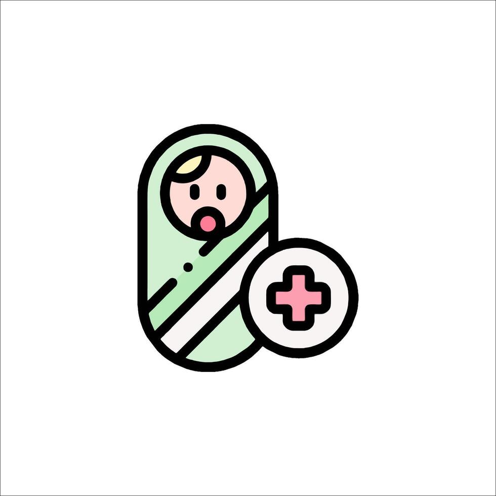 A baby wrapped in a blanket with a cross on it vector