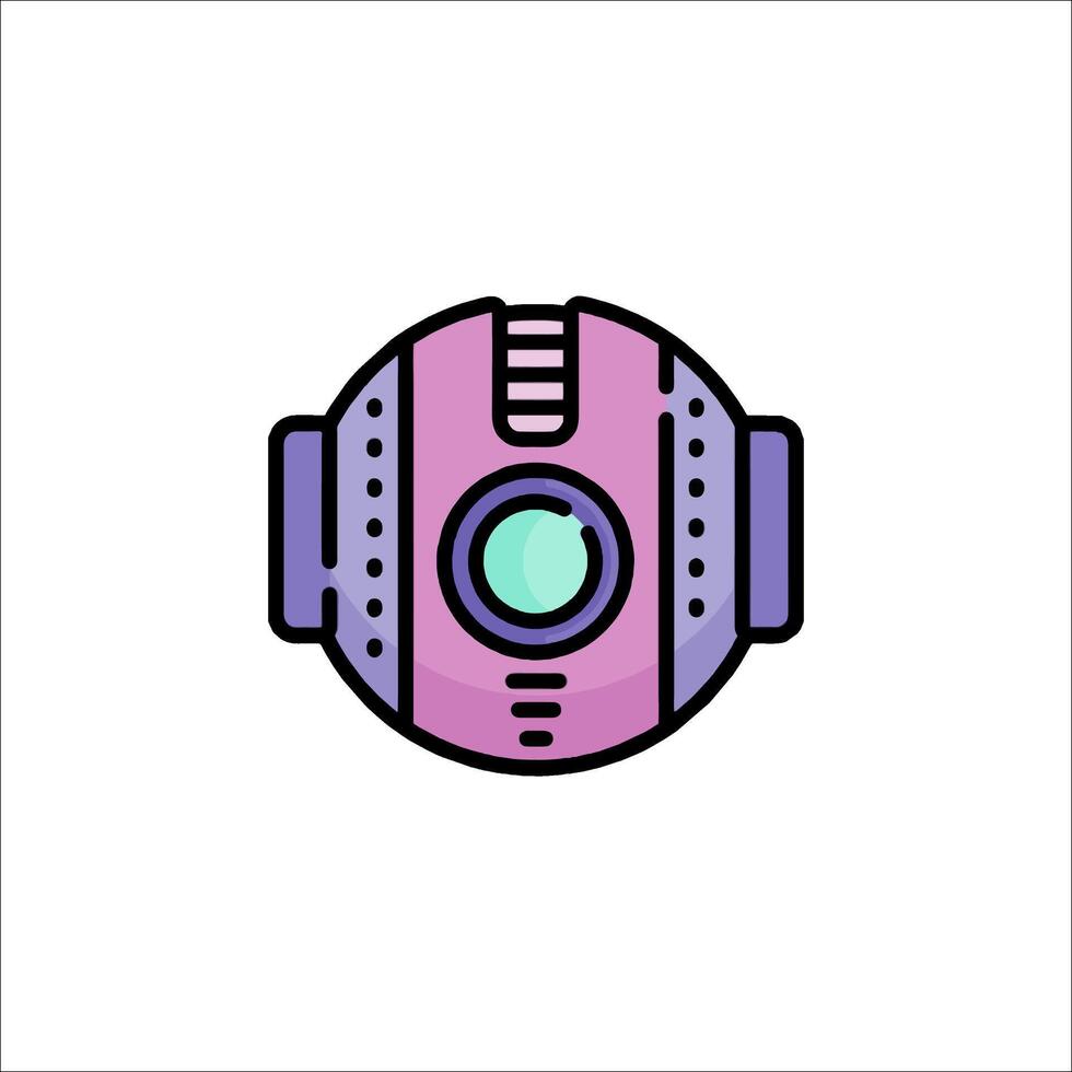 A purple and green robot icon on a white background vector