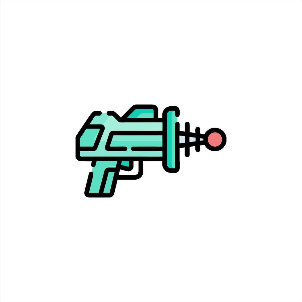 A gun icon with a red dot on it vector