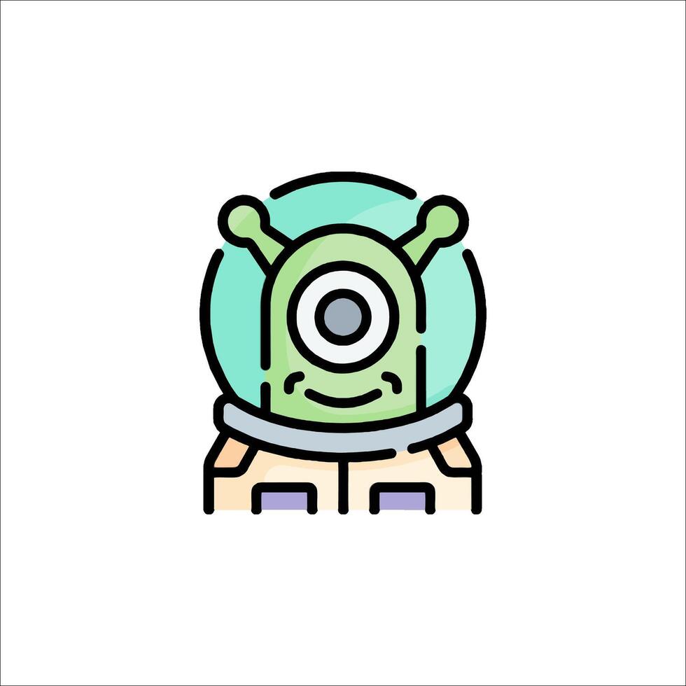 Alien astronaut icon illustration vector