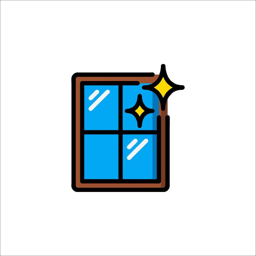 A window with a star on it vector