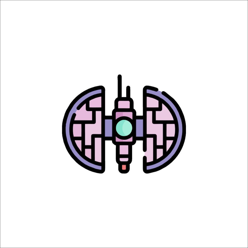 A star wars logo with a spaceship in the middle vector