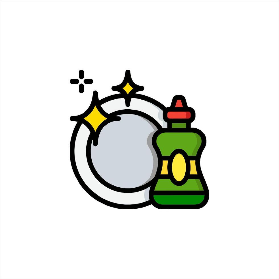 A bottle of cleaning liquid and a mirror vector