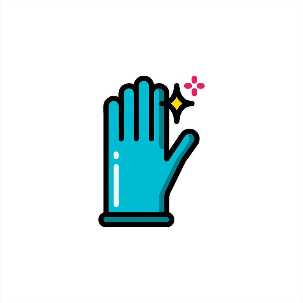 Glove icon with a star on it vector