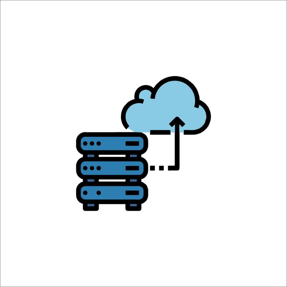 A cloud and a stack of servers vector