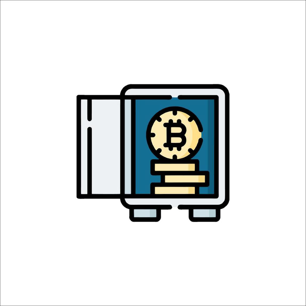 Bitcoin safe icon, bitcoin wallet, bitcoin wallet icon, bitcoin wallet icon, bitcoin wallet icon, vector