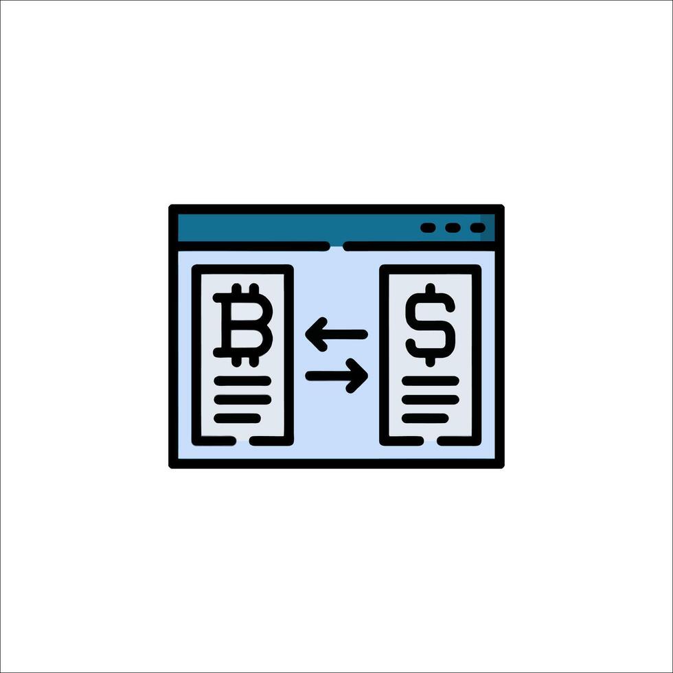 Bitcoin exchange icon vector