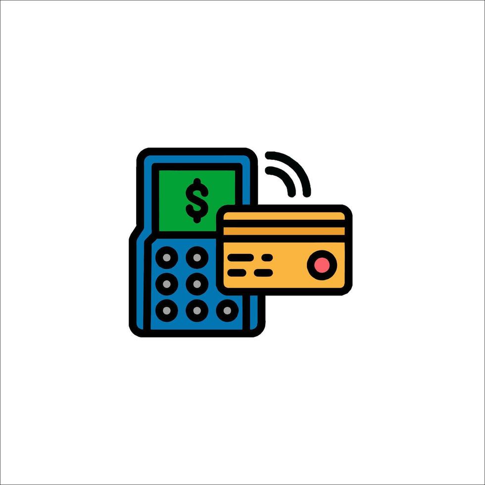 Credit card and phone icon illustration vector