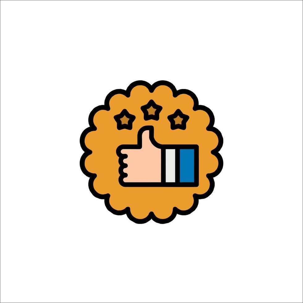A thumbs up icon with stars on it vector