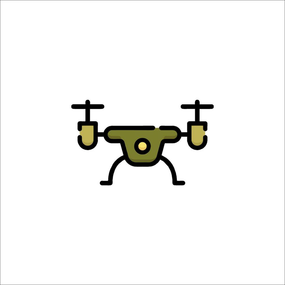 A green and black robot icon on a white background vector