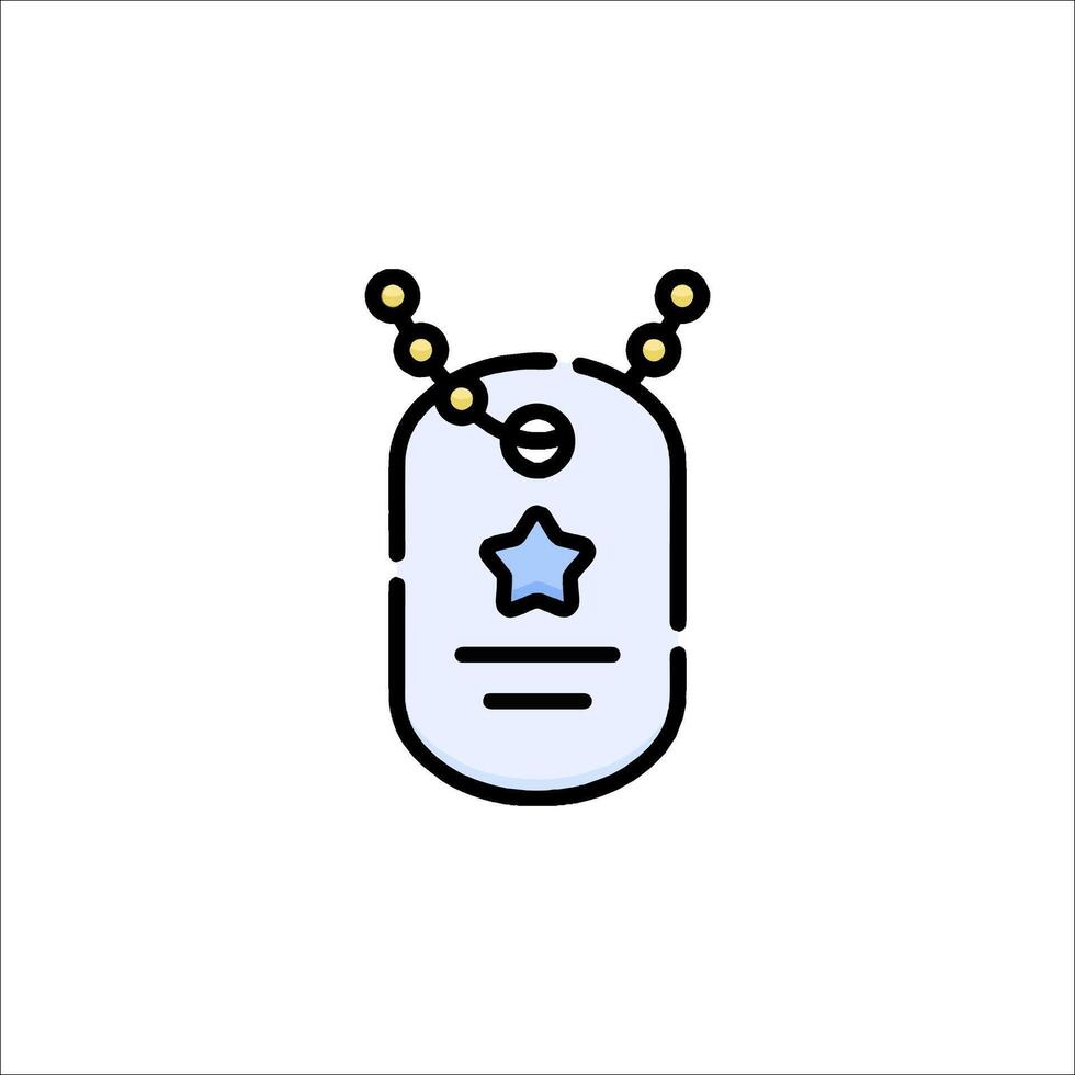 A dog tag with a star on it vector