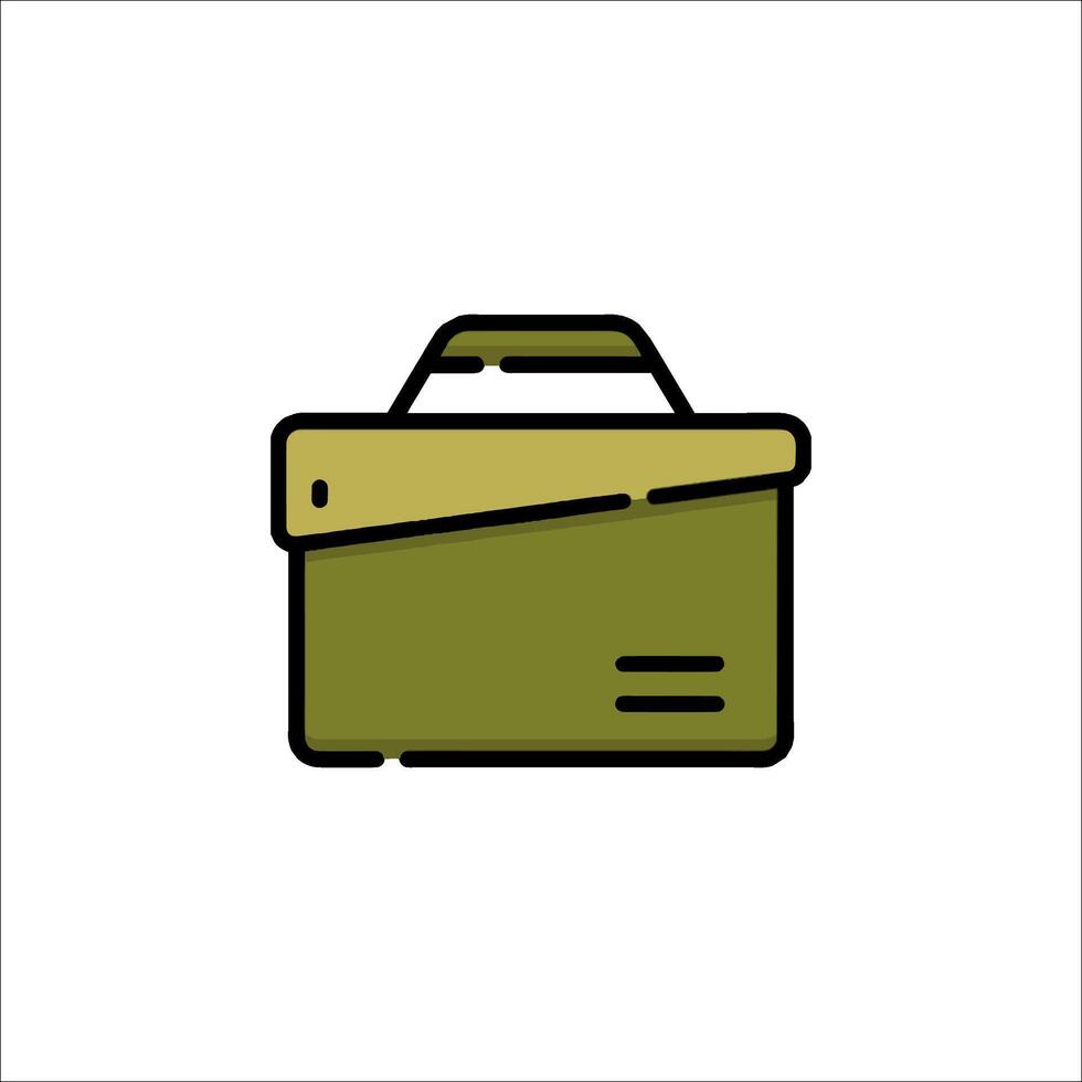 A green briefcase icon on a white background vector