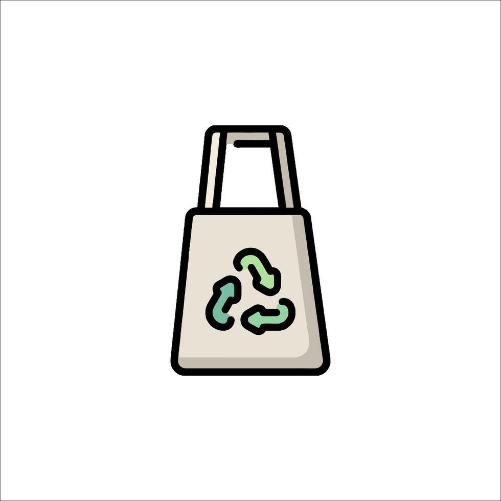 A bag with a recycling symbol on it vector