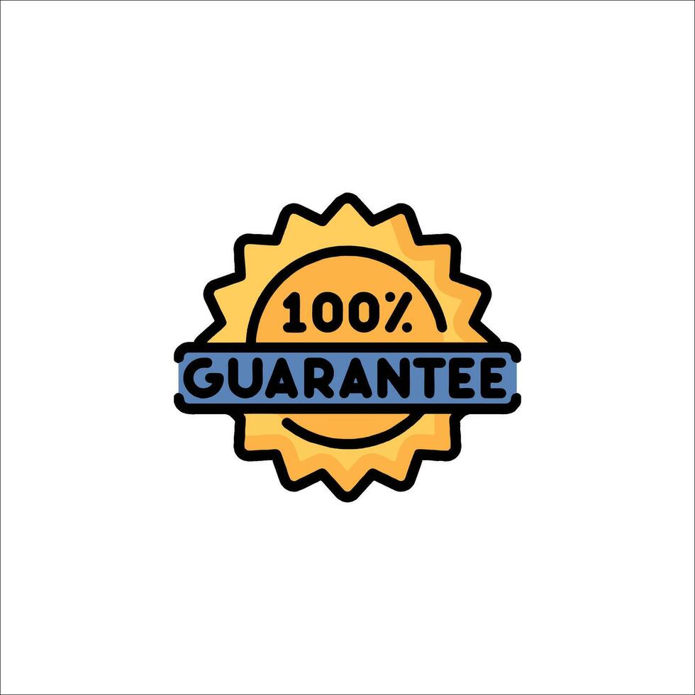 100 guarantee sticker on white background vector