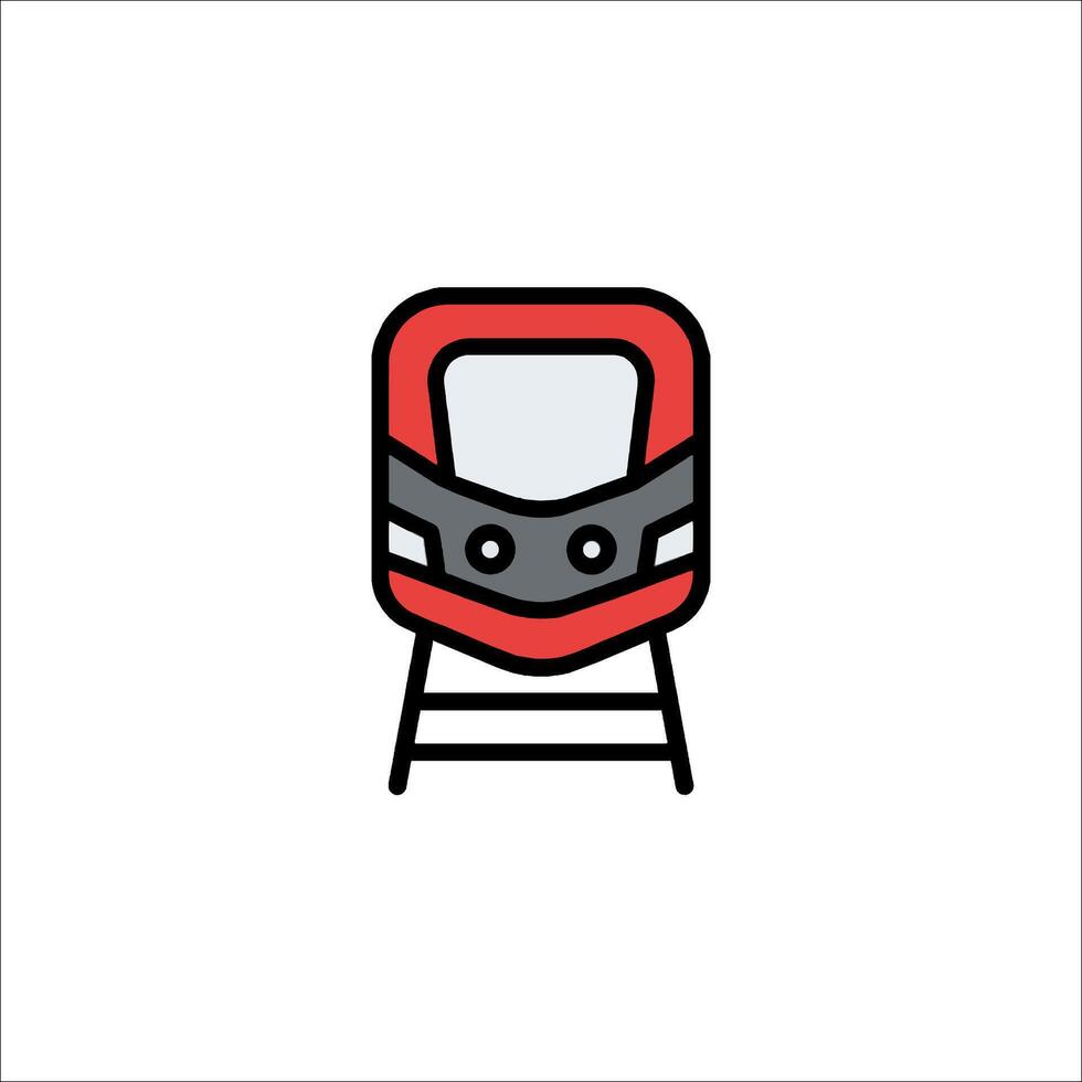 A red and black train icon on a white background vector