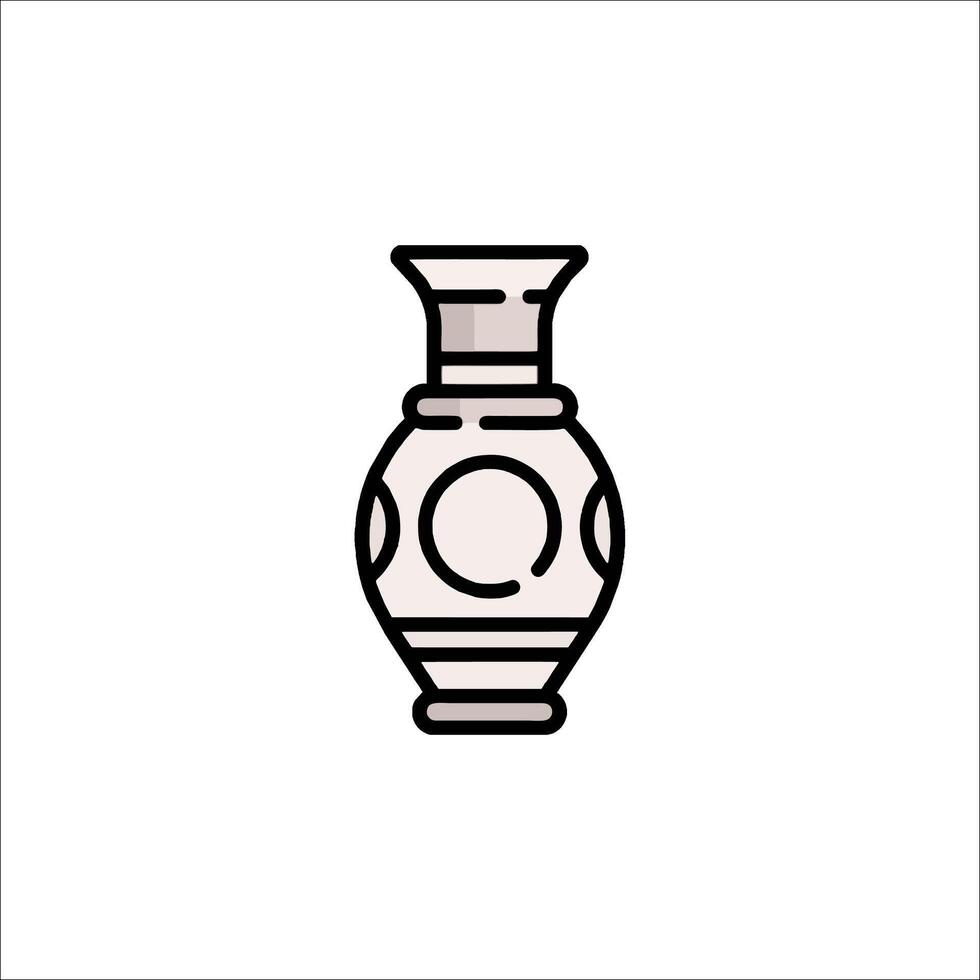 A line drawing of a vase with a white background vector