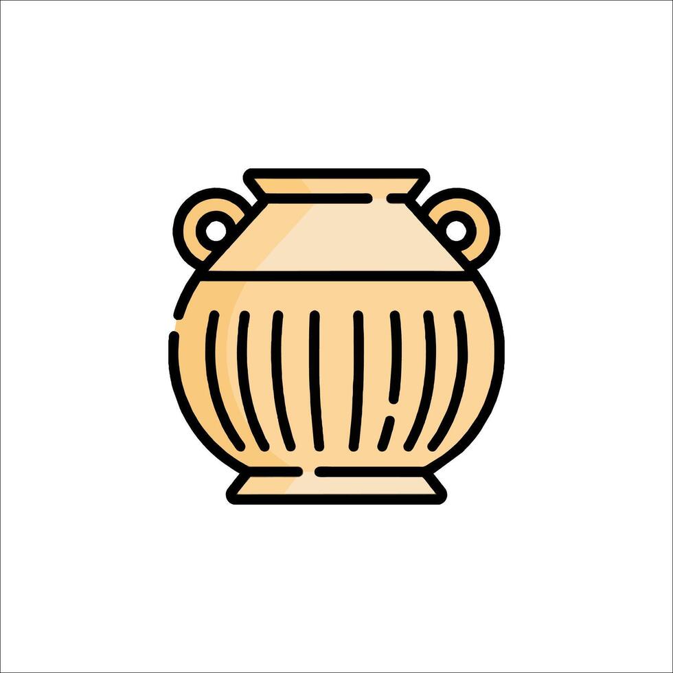 Ancient pottery icon on white background vector