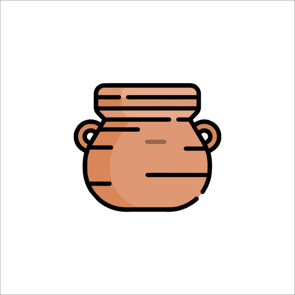 Pottery pot icon illustration vector