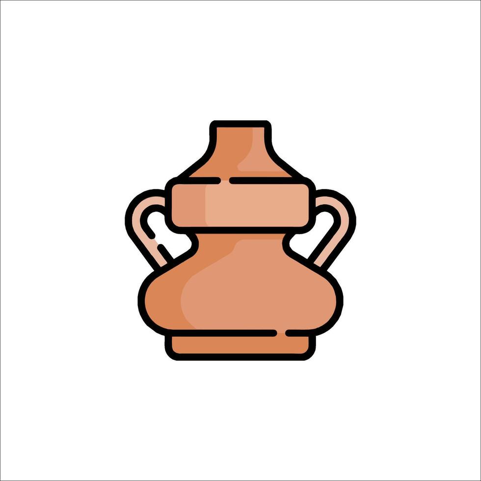 A brown clay pot icon on a white background vector