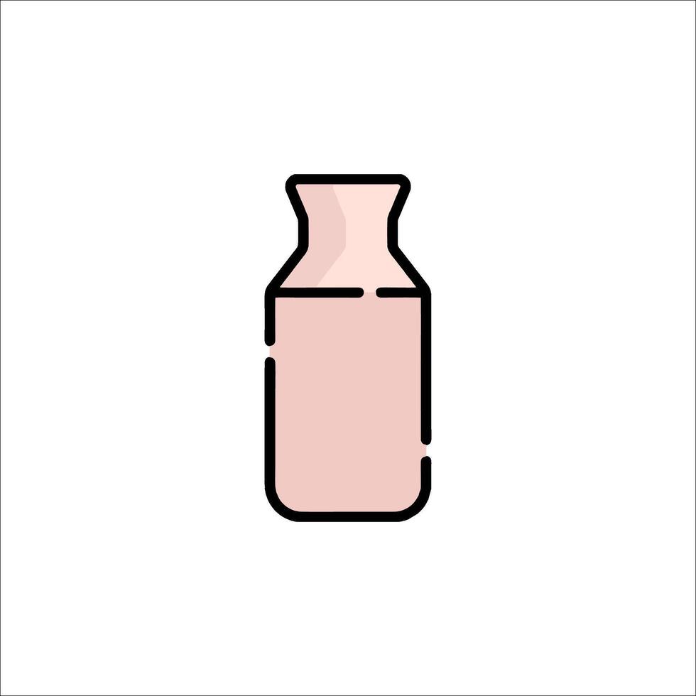 A pink bottle with a lid on a white background vector