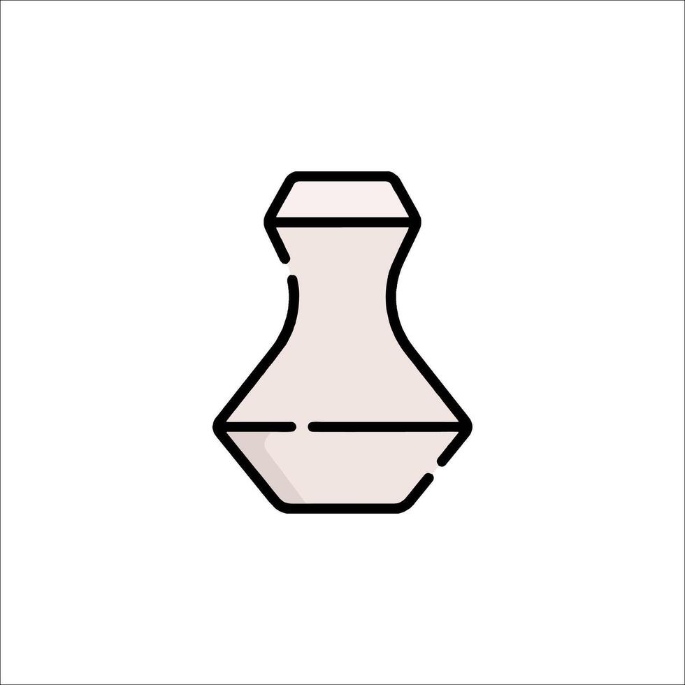 A white bottle with a black handle on a white background vector