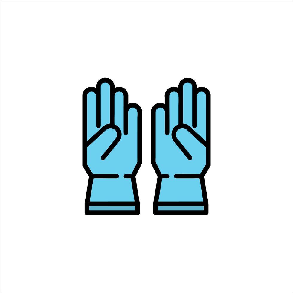 Two gloves with hands in blue color vector