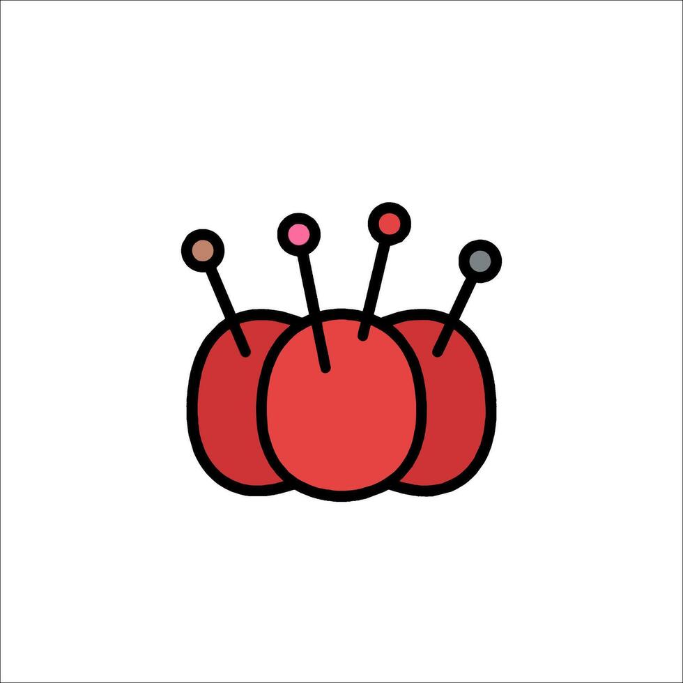 A red apple with pins on it vector