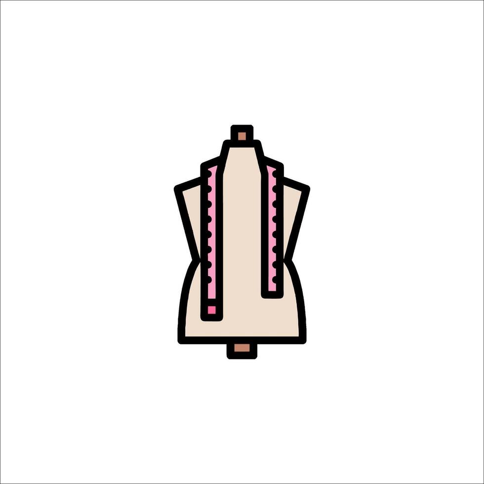 A dress form with a pink ribbon on it vector