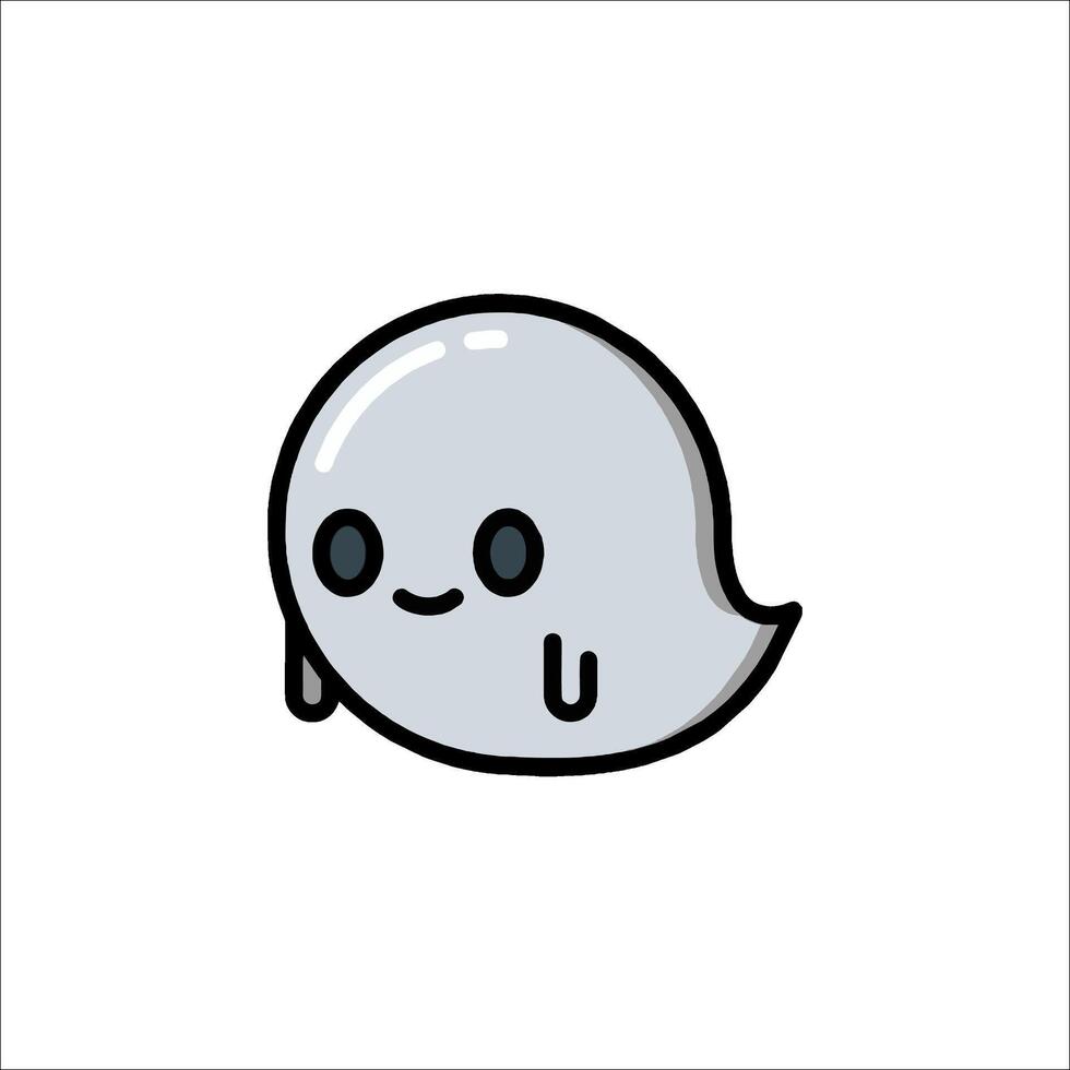 A cartoon ghost with a smile on its face vector