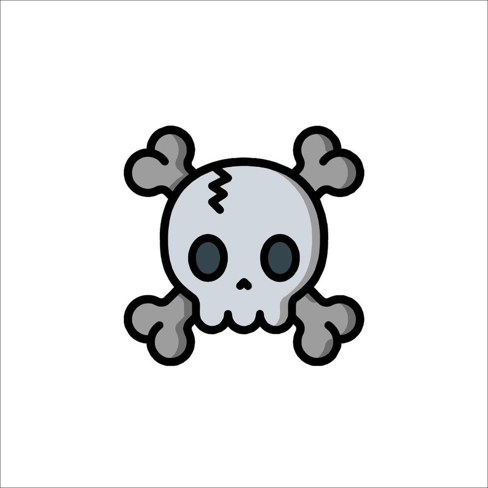 A skull and crossbones icon on a white background vector