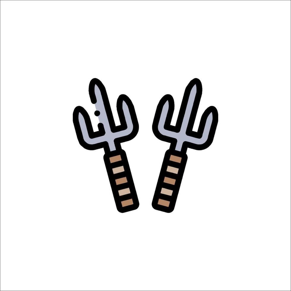 Two spades with two handles on a white background vector