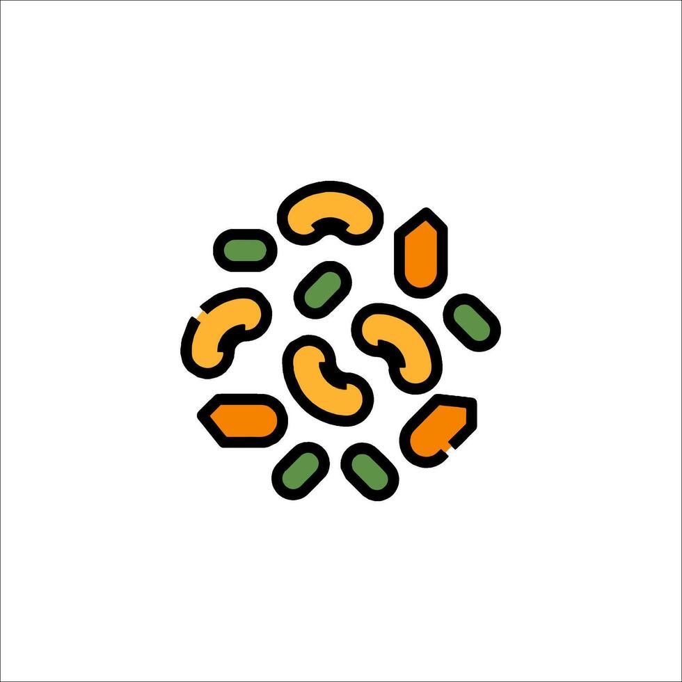 A colorful icon of nuts and seeds vector