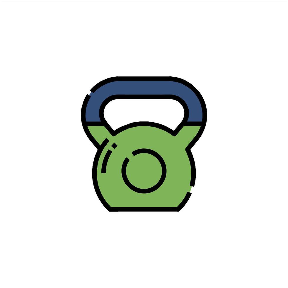 A green kettlebell icon on a white background vector