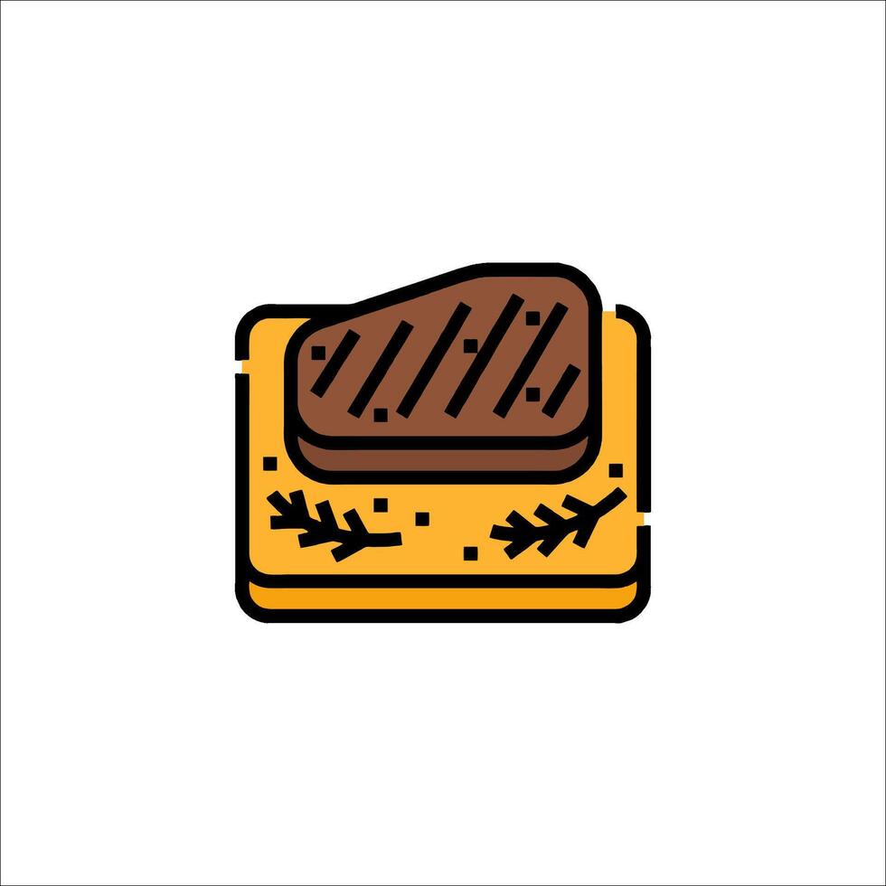 Steak icon in a square shape on a white background vector