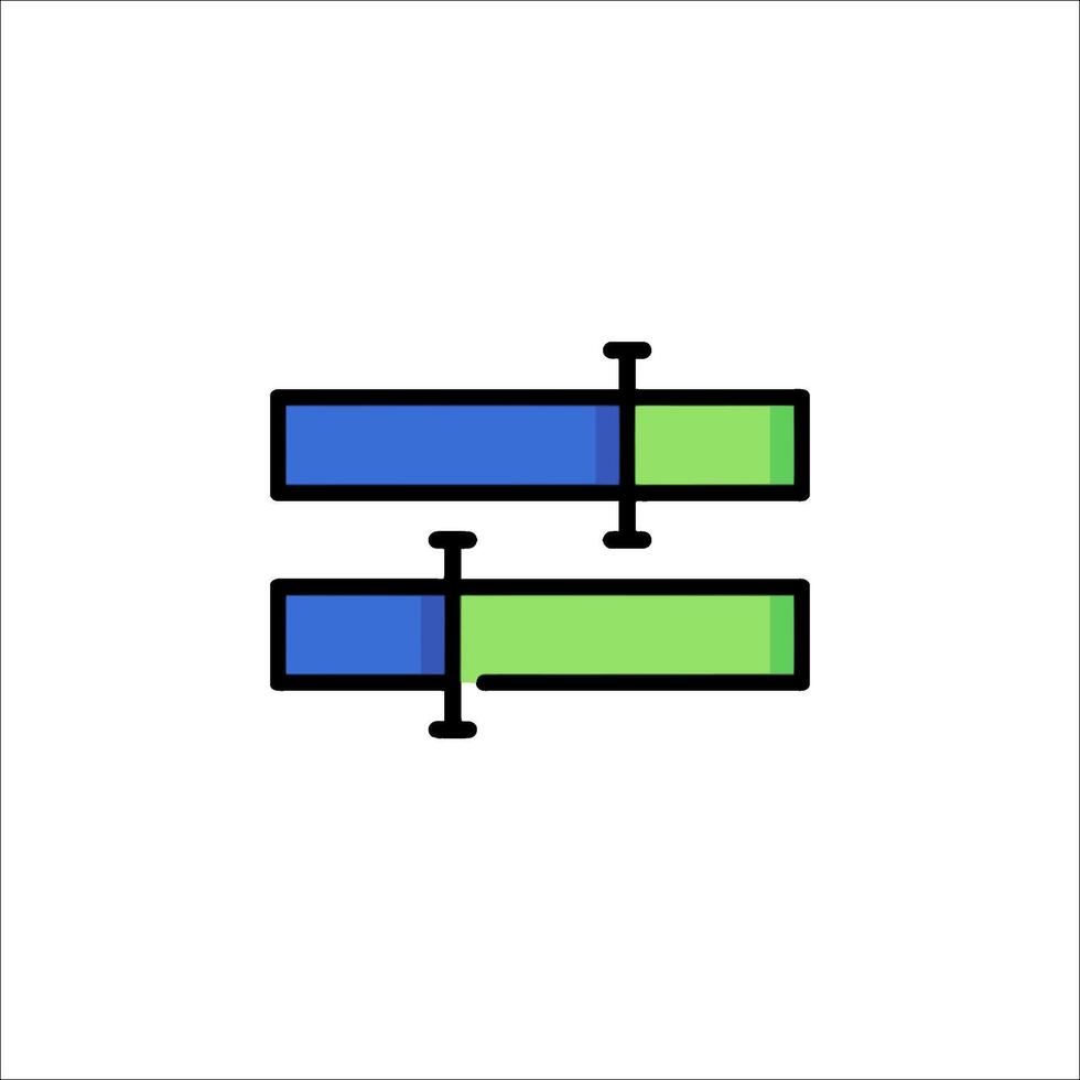 A blue and green bar with two lines on it vector
