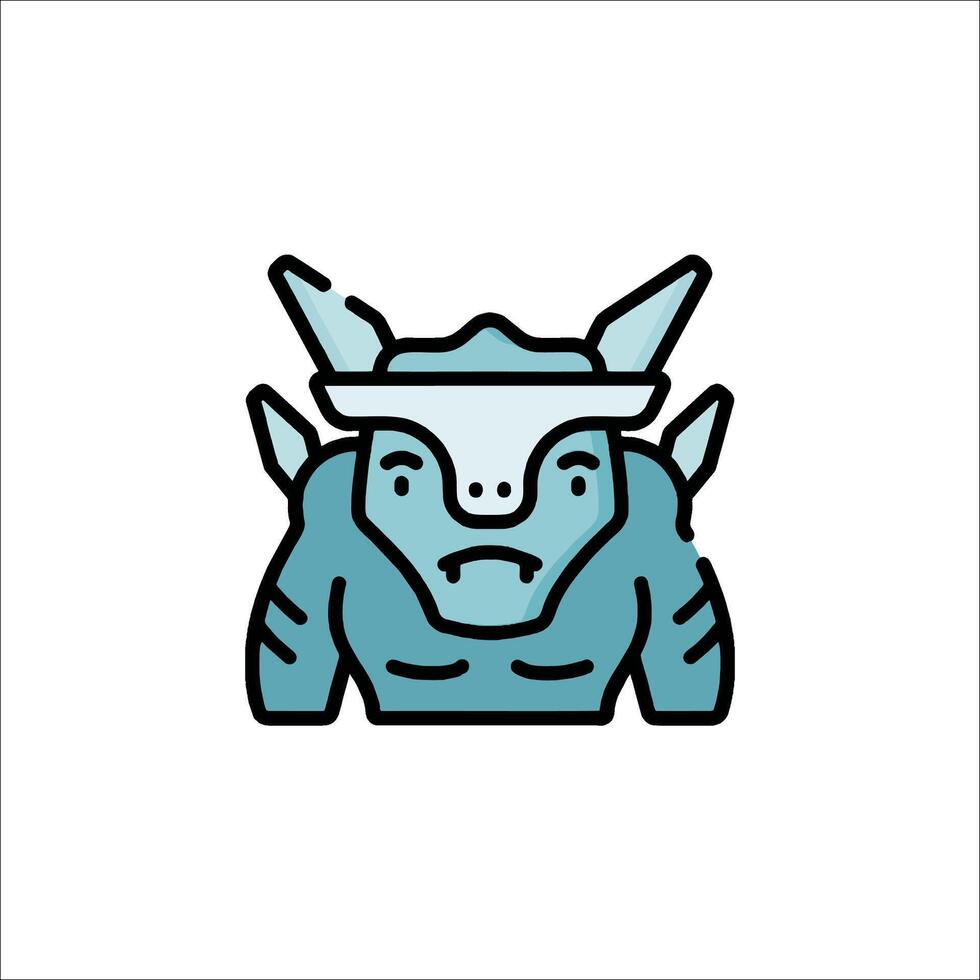 A blue dragon head icon on a white background vector