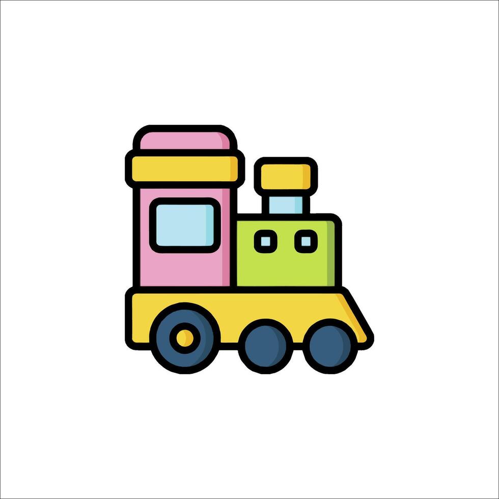 A cartoon train icon on a white background vector