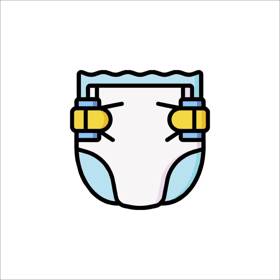 A diaper with a yellow strap on it vector