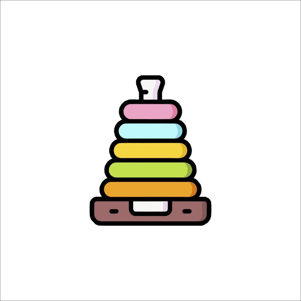 A colorful tower with a toy inside vector